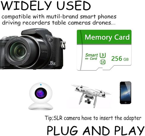 بطاقة ذاكرة 256 جيجا بايت بطاقة TF صغيرة بطاقة ذكية فائقة السرعة لهواتف Android وكاميرا الحركة والأجهزة اللوحية مساحة تخزين موسعة in Kuwait