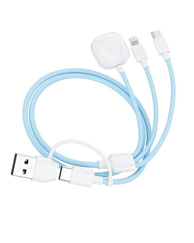 شاحن ساعة أبل 3 في 2 USB C كابل شحن متعدد طويل لـ iwatch iPhone نايلون مضفر USB A/C إلى Lightning Type C شاحن متعدد الحبل طويل iWatch المغناطيسي اللاسلكي 10FT أساسيات السفر in Kuwait