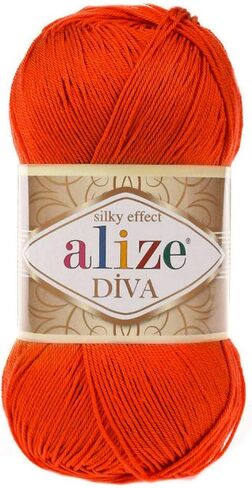 alize diva silky effect 100 ٪ microfiber acrylic yarn 1 ball skeins 100gr 383yds color (346 - Sky Blue) in Kuwait