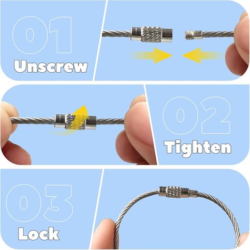 100 قطع 6 بوصة سلك سلسلة المفاتيح كابل 2 مللي متر الفولاذ المقاوم للصدأ حلقة رئيسية حلقة حامل للمشي في الهواء الطلق قابلة للتوصيل علامة الأمتعة حارس in Saudi Arabia