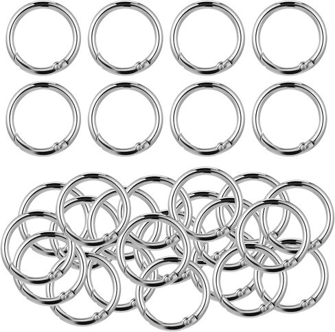 JIEYAO 40 Pack 0.5 Inch Round Spring Buckle Clips, Metal Spring O Rings Silver Keychain Snap Hook Clips Zinc Alloy Keyring Buckle for Bag Purse Craft DIY Jewelry Making in Saudi Arabia