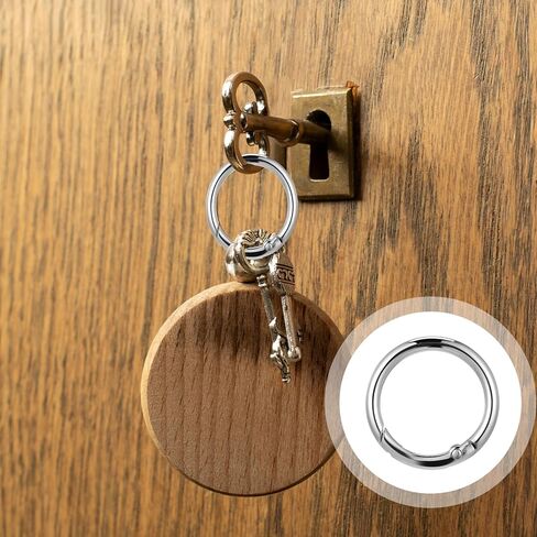 JIEYAO 40 Pack 0.5 Inch Round Spring Buckle Clips, Metal Spring O Rings Silver Keychain Snap Hook Clips Zinc Alloy Keyring Buckle for Bag Purse Craft DIY Jewelry Making in Saudi Arabia