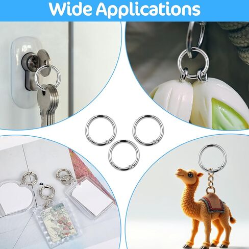 JIEYAO 40 Pack 0.5 Inch Round Spring Buckle Clips, Metal Spring O Rings Silver Keychain Snap Hook Clips Zinc Alloy Keyring Buckle for Bag Purse Craft DIY Jewelry Making in Saudi Arabia