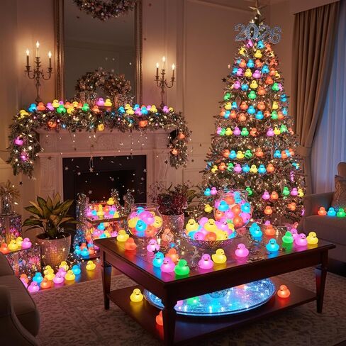 Deekin 48 Pcs LED Light up Rubber Ducks 2'' Glow in The Dark,Cute | Birthday Party Supplies Favors, Baskets Fillers Decor, Mini Creative Gifts Reward for Cruise Ship Games, Halloween, Christmas in Saudi Arabia
