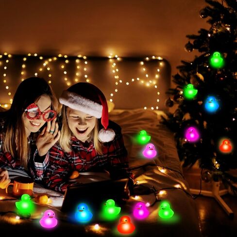 Deekin 48 Pcs LED Light up Rubber Ducks 2'' Glow in The Dark,Cute | Birthday Party Supplies Favors, Baskets Fillers Decor, Mini Creative Gifts Reward for Cruise Ship Games, Halloween, Christmas in Saudi Arabia