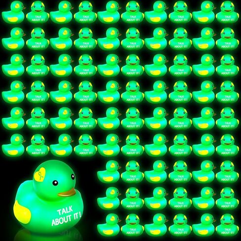 Deekin 48 Pcs LED Light up Rubber Ducks 2'' Glow in The Dark,Cute | Birthday Party Supplies Favors, Baskets Fillers Decor, Mini Creative Gifts Reward for Cruise Ship Games, Halloween, Christmas in Saudi Arabia