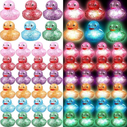Deekin 48 Pcs LED Light up Rubber Ducks 2'' Glow in The Dark,Cute | Birthday Party Supplies Favors, Baskets Fillers Decor, Mini Creative Gifts Reward for Cruise Ship Games, Halloween, Christmas in Saudi Arabia