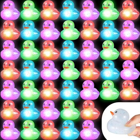 Deekin 48 Pcs LED Light up Rubber Ducks 2'' Glow in The Dark,Cute | Birthday Party Supplies Favors, Baskets Fillers Decor, Mini Creative Gifts Reward for Cruise Ship Games, Halloween, Christmas in Saudi Arabia