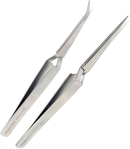 A2Z Scilab 2x Electronic Industrial Cross Locking & Self-Closing Tweezers, Angled & Straight Tip Precision Stainless Steel Forceps For Phone Motherboard Repair Hand Tools Set Eyelash Extension Tweezer in Saudi Arabia