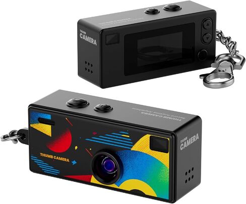 1080P High-Definition Thumb Buckle Keychain Mini Digital Camera, Retro Compact Mini Pocket-Sized Camera, with 32GB SD Card, Suitable for Travel, Concerts, and Study Recording (Black) in Saudi Arabia