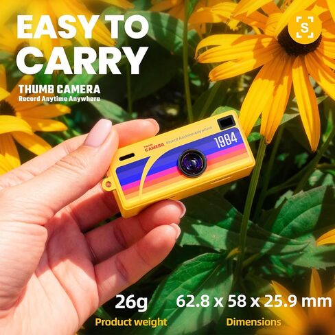 1080P High-Definition Thumb Buckle Keychain Mini Digital Camera, Retro Compact Mini Pocket-Sized Camera, with 32GB SD Card, Suitable for Travel, Concerts, and Study Recording (Black) in Saudi Arabia