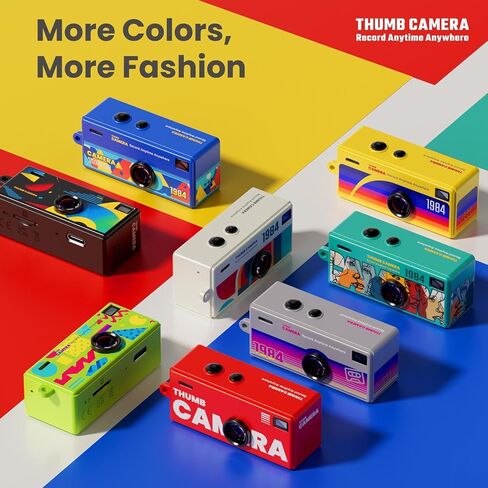 1080P High-Definition Thumb Buckle Keychain Mini Digital Camera, Retro Compact Mini Pocket-Sized Camera, with 32GB SD Card, Suitable for Travel, Concerts, and Study Recording (Black) in Saudi Arabia