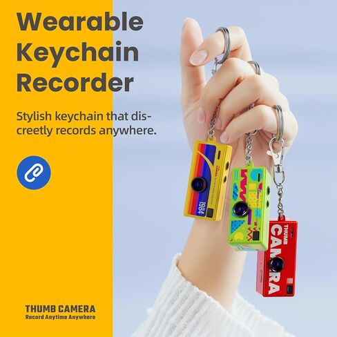 1080P High-Definition Thumb Buckle Keychain Mini Digital Camera, Retro Compact Mini Pocket-Sized Camera, with 32GB SD Card, Suitable for Travel, Concerts, and Study Recording (Black) in Saudi Arabia