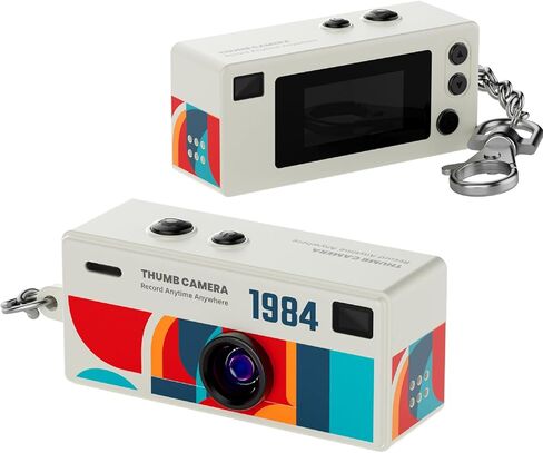 1080P High-Definition Thumb Buckle Keychain Mini Digital Camera, Retro Compact Mini Pocket-Sized Camera, with 32GB SD Card, Suitable for Travel, Concerts, and Study Recording (Black) in Saudi Arabia