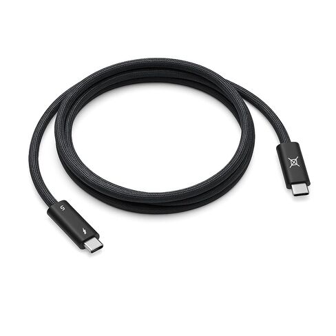 كابل Aiox Thunderbolt 5، USB-C إلى USB-C، نقل بيانات بسرعة 80 جيجابت في الثانية، شحن سريع 240 وات، يدعم شاشات 16K/8K/4K، مجدول من النايلون (1.5 م/4.92 قدم) - أسود in Kuwait