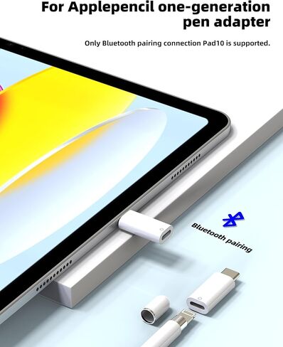 Lightning Female to USB C Male for Apple Pencil الجيل الأول محول لجهاز iPad 10th TypeC كابل شحن Dongle iPencil شاحن موصل بلوتوث لـ Apple MFi معتمد لملحقات قلم iPhone in Kuwait