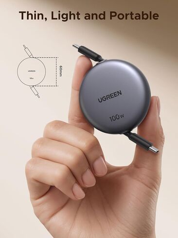 UGREEN Uno 65W USB C Charger Bundle with 100W Retractable USB C Cable for MacBook Pro, iPhone 17 Pro, Galaxy S25/S24, Pixel 10 in Saudi Arabia