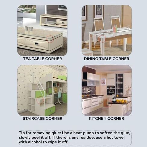 4 قطع من واقيات الزوايا الشفافة للطفل - واقيات زوايا المائدة المستديرة السميكة من السيليكون - وسادة ذات حافة ناعمة للأثاث والزجاج وطاولات القهوة - مصدات سلامة للأطفال الصغار والأطفال in Kuwait