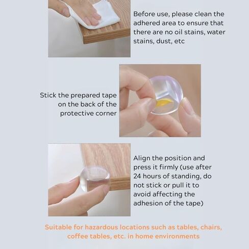 4 قطع من واقيات الزوايا الشفافة للطفل - واقيات زوايا المائدة المستديرة السميكة من السيليكون - وسادة ذات حافة ناعمة للأثاث والزجاج وطاولات القهوة - مصدات سلامة للأطفال الصغار والأطفال in Kuwait