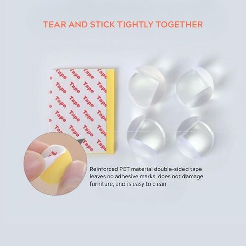 4 قطع من واقيات الزوايا الشفافة للطفل - واقيات زوايا المائدة المستديرة السميكة من السيليكون - وسادة ذات حافة ناعمة للأثاث والزجاج وطاولات القهوة - مصدات سلامة للأطفال الصغار والأطفال in Kuwait