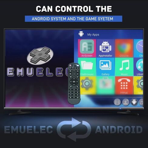 Kinhank Super Console X2 pro مع 100000+Games Retro Game Console، وحدة تحكم ألعاب الفيديو مع EmuELEC 4.6/Android 9.0 في 1، 2.4G+5G وBT 5.0، متوافقة مع أكثر من 65 محاكيًا، 2 وحدات تحكم in Kuwait