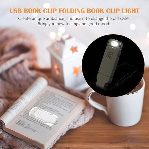 PartyKindom Folding USB Book Clip Lamp Small Portable Reading Light for Home and Night Use, Simple Compact Book Clamp Light for Students and Travel in Saudi Arabia