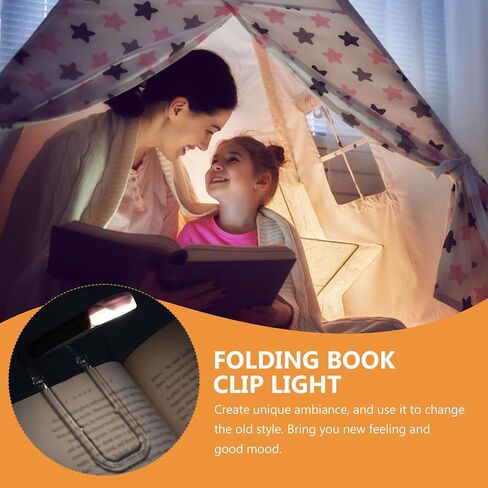 PartyKindom Folding USB Book Clip Lamp Small Portable Reading Light for Home and Night Use, Simple Compact Book Clamp Light for Students and Travel in Saudi Arabia