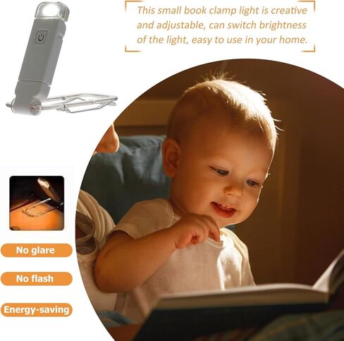 PartyKindom Folding USB Book Clip Lamp Small Portable Reading Light for Home and Night Use, Simple Compact Book Clamp Light for Students and Travel in Saudi Arabia