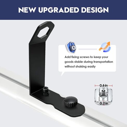 توقف التحميل لقضبان T-Slot Cross 4 عبوات، استبدال من الفولاذ المقاوم للصدأ مع مشابك قفل آمنة - متوافقة مع رفوف السقف لقوارب الكاياك والزورق والسلالم والتزلج ولوح ركوب الأمواج ولوح التجديف ولوح التزلج على الجليد in Kuwait