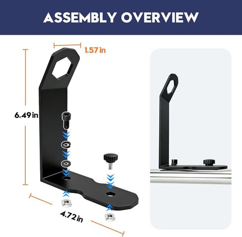 توقف التحميل لقضبان T-Slot Cross 4 عبوات، استبدال من الفولاذ المقاوم للصدأ مع مشابك قفل آمنة - متوافقة مع رفوف السقف لقوارب الكاياك والزورق والسلالم والتزلج ولوح ركوب الأمواج ولوح التجديف ولوح التزلج على الجليد in Kuwait
