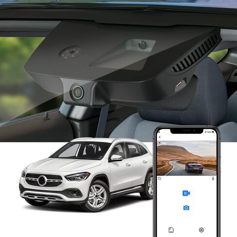كاميرا قياس Fitcamx 4K مناسبة لسيارة Mercedes-Benz GLA 250 2015-2023 H247 X156 (HD2-6034)، طراز المصنع OEM، فيديو 2160P UHD، واي فاي مدمج وتطبيق، تسجيل حلقة، مستشعر الجاذبية، التوصيل والتشغيل، بطاقة 64 جيجابايت in Saudi Arabia