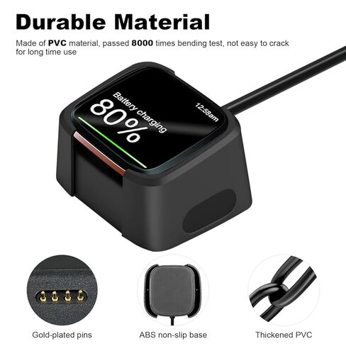 Charger Cable Compatible with Fitbit Versa Lite, Versa SE, Versa 1(NOT for Versa 2), Replacement USB Charging Cord for Fitbit Smartwatch, 3.3FT in Saudi Arabia