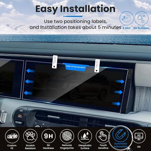 3 عبوات لواقي شاشة Hyundai Palisade لعام 2026 [زجاج مقسى 9H] لعام 2026 Hyundai Palisade Hybrid (SEL/SEL Premium/Limited/Calligraphy) شاشة مزدوجة مدمجة 12.3 بوصة + شاشة مكيف الهواء، لملحقات Hyundai Palisade Hybrid لعام 2026 in Kuwait