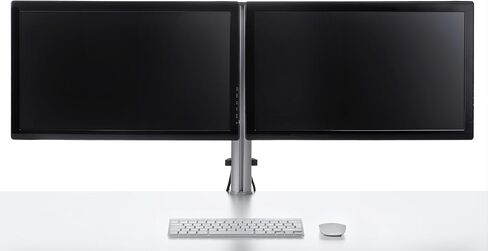 Novus TSS Duo Telescope Monitor Arm, Easily Align 2 Monitors, Improves Comfort with Ergonomic Adjustments, Space-Saving Arm Design, Fast Desk Clamp Installation, Silver in Saudi Arabia