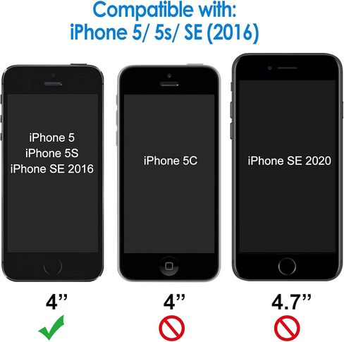 حافظة JETech لهاتف iPhone SE 2016 (ليس لعام 2020)، iPhone 5s وiPhone 5، غطاء ممتص للصدمات للهاتف غير أصفر اللون، ظهر شفاف مضاد للخدش (شفاف) in Saudi Arabia