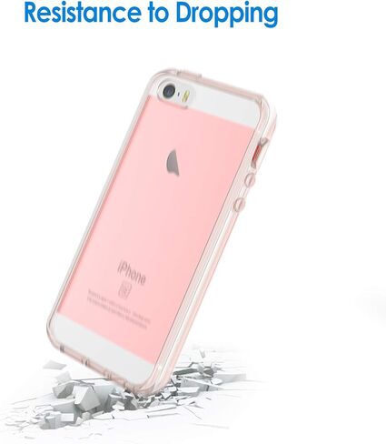 حافظة JETech لهاتف iPhone SE 2016 (ليس لعام 2020)، iPhone 5s وiPhone 5، غطاء ممتص للصدمات للهاتف غير أصفر اللون، ظهر شفاف مضاد للخدش (شفاف) in Saudi Arabia