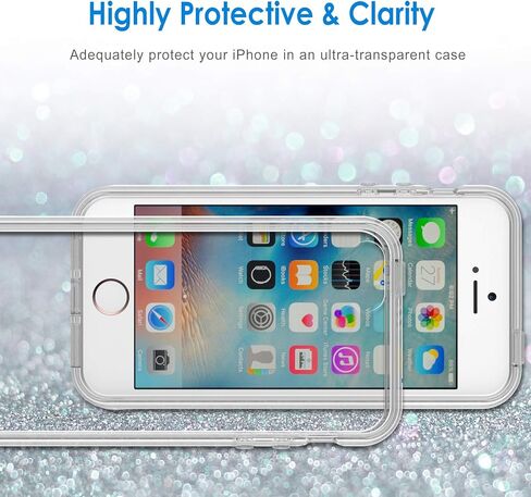 حافظة JETech لهاتف iPhone SE 2016 (ليس لعام 2020)، iPhone 5s وiPhone 5، غطاء ممتص للصدمات للهاتف غير أصفر اللون، ظهر شفاف مضاد للخدش (شفاف) in Saudi Arabia