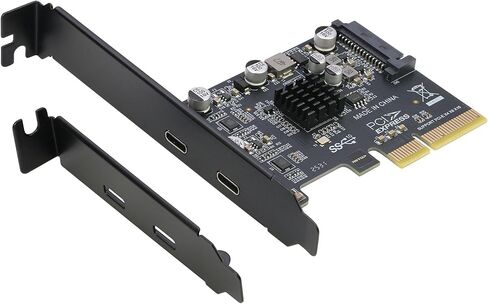 بطاقة RIITOP PCIe USB C، محول PCIe 3.0 x4 إلى 2X USB 3.2 (الجيل 2) من النوع C [10 جيجابت في الثانية] in Saudi Arabia