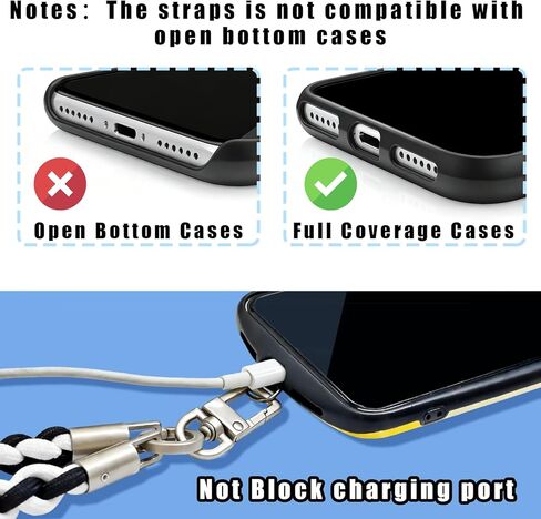 حبل هاتف 2 في 1، حبل هاتف قابل للتعديل وحزام معصم لهاتف iPhone وAndroid مضاد للسرقة مع عروتي ربط حرر حزام يديك للسفر والاستخدام اليومي in Kuwait