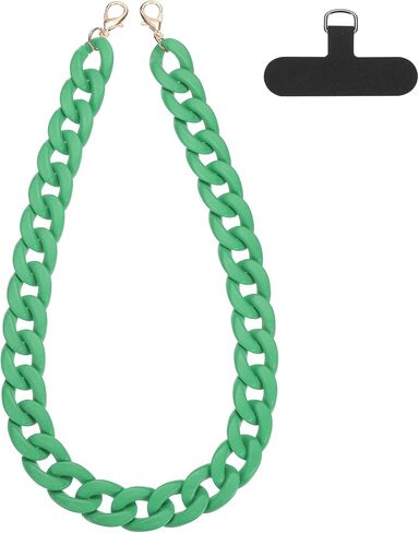 uxcell Phone Wrist Strap, 15 Inch Acrylic Cellphone Chain with Tether Tab, Hands-Free Wristlet Strap for Women Phone Case Accessories, Black in Saudi Arabia