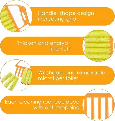 Washable Blind Cleaner Duster Tool, Removable Shutter Cleaner Brush with 7 Slat, Handheld Brush for Air Conditioner Blinds Dust Dirt in Saudi Arabia