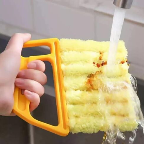 Washable Blind Cleaner Duster Tool, Removable Shutter Cleaner Brush with 7 Slat, Handheld Brush for Air Conditioner Blinds Dust Dirt in Saudi Arabia