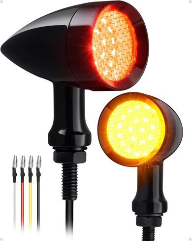 Pbymt دراجة نارية LED Bullet Bullet ، SMD Blinker Lights ، إشارات الانعطاف الخلفية متوافقة مع هوندا ياماها سوزوكي كاواساكي هارلي سبورتستر دينا (حفرة تصاعد 10 مم) in Kuwait