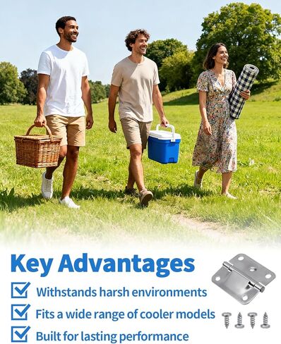 2 Pack Cooler Stainless Steel Hinge Replacement for Coleman, Cooler Hinges Replacement with Screws, Replacement Hinges for Coleman Cooler Accessory in Kuwait