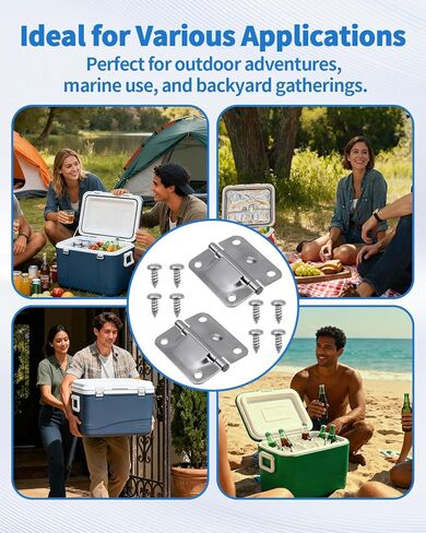 2 Pack Cooler Stainless Steel Hinge Replacement for Coleman, Cooler Hinges Replacement with Screws, Replacement Hinges for Coleman Cooler Accessory in Kuwait