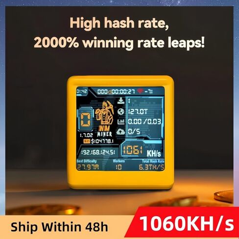 NM-TV 154 - ESP32 TFT Bitcoin Solo Lottery Miner 1.54 inch Smart Gift Small TV Desktop Clock 1060 KH/s Hashrate in Saudi Arabia