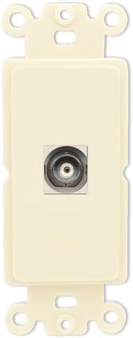 RiteAV 1 Port BNC Jack Wall Plate Connector Faceplate - Rocker [Black/Black] in Saudi Arabia