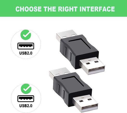 2 حزمة USB ذكر إلى USB ذكر محول نقل البيانات بين الجنسين، اتصال الأجهزة الطرفية in Kuwait