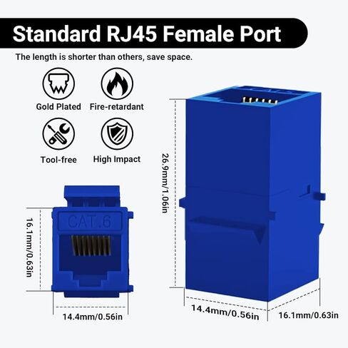وصلة Cat6 Ethernet 25 حزمة مع لوحة حائط RJ45 2 منفذ 12 حزمة لكابل Cat6 Cat5e Cat5 in Kuwait