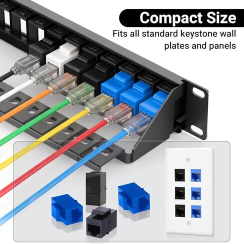 وصلة Cat6 Ethernet 25 حزمة مع لوحة حائط RJ45 2 منفذ 12 حزمة لكابل Cat6 Cat5e Cat5 in Kuwait